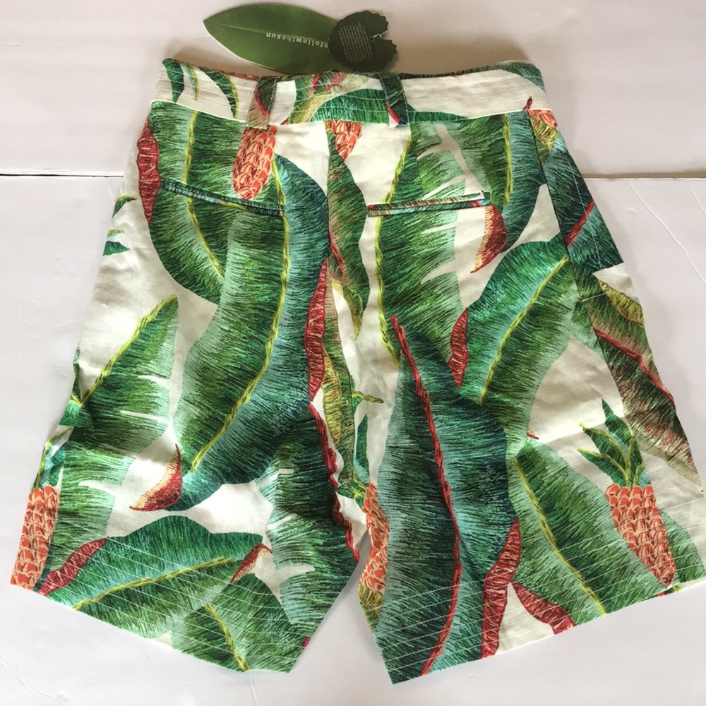 Farm Rio Forest Palm Linen Shorts sz M NWT - Picture 2 of 10